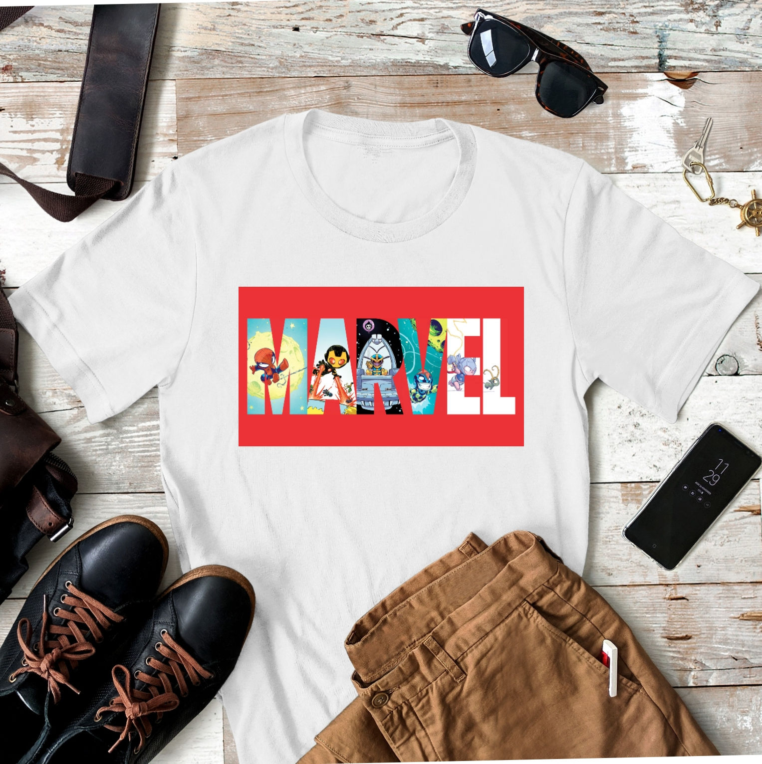 Essque Cartoon Red Marvel T-shirt