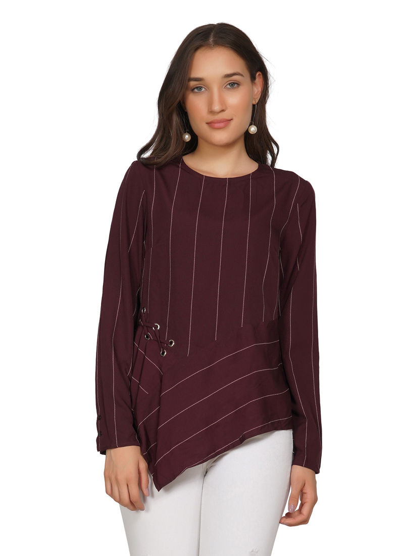 Essque Wine Stripe High-Low Top