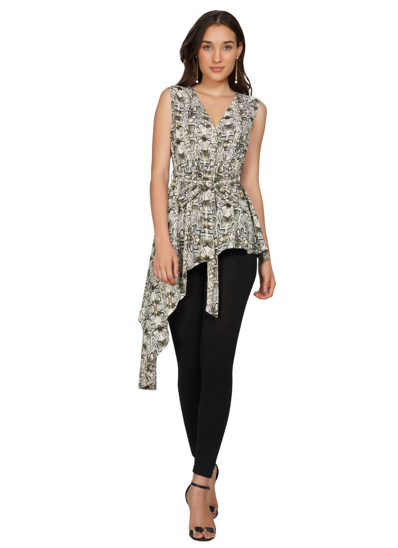 Essque Amazing High Low Printed Top