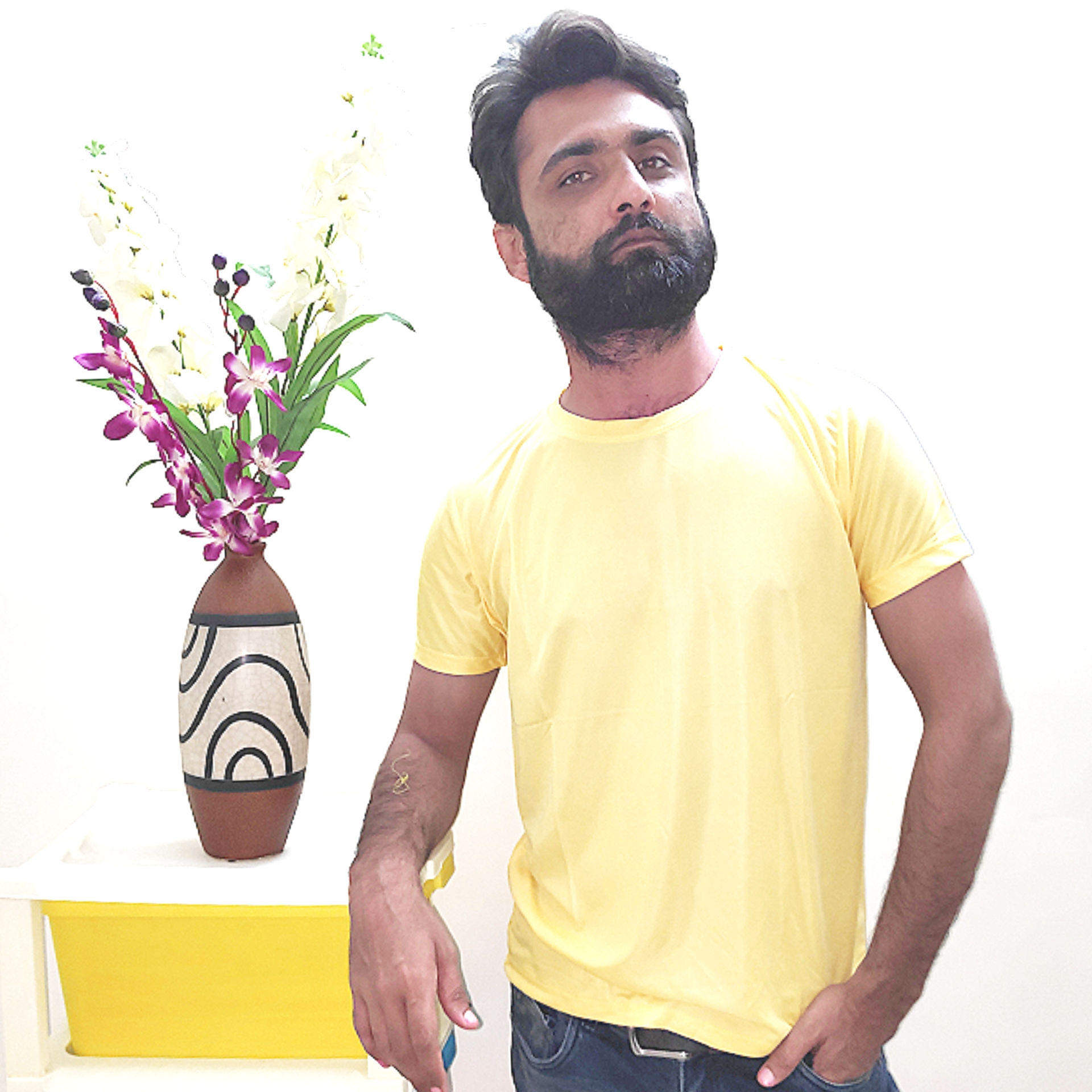 Essque Yellow Plain T-shirt