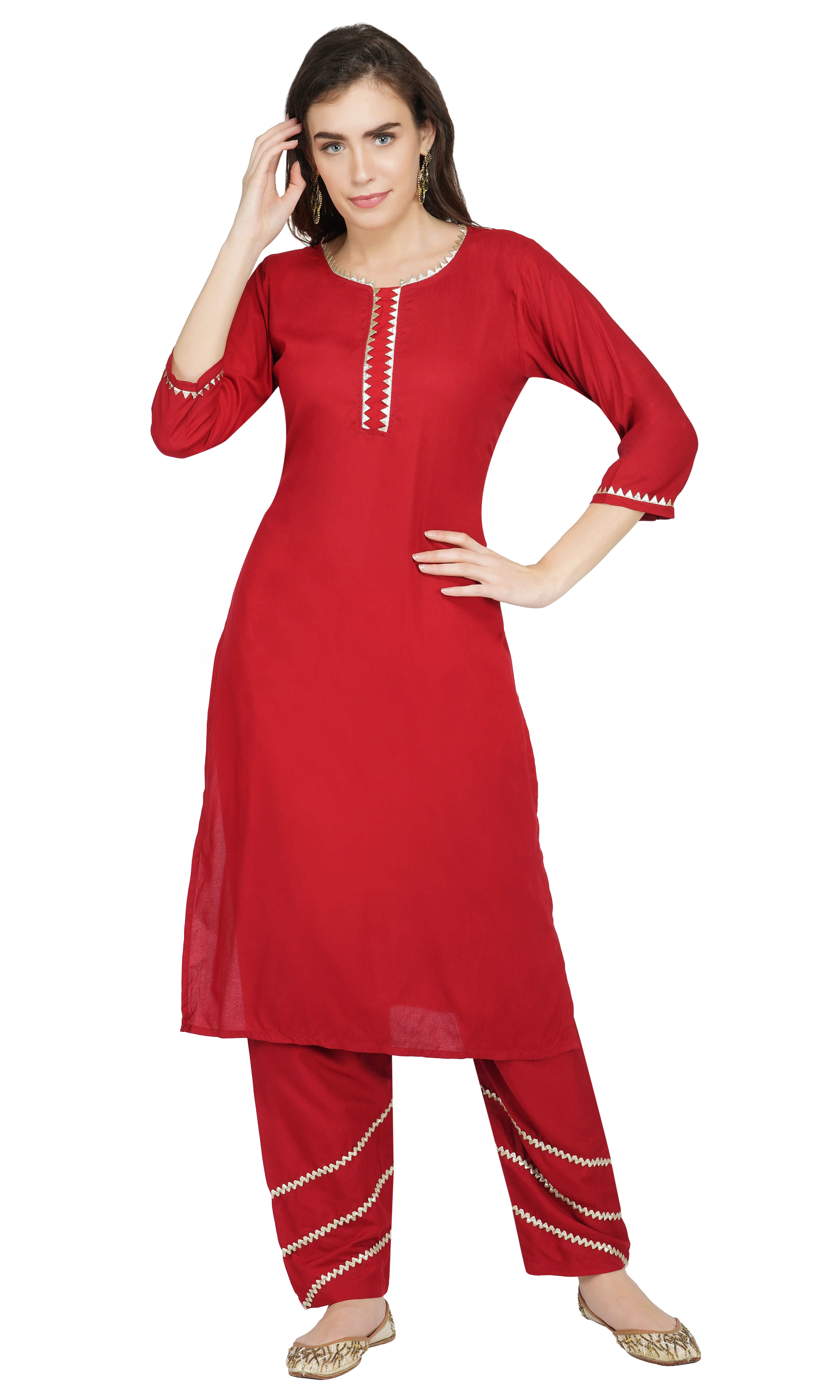 Essque Crimson Red Kurta Set