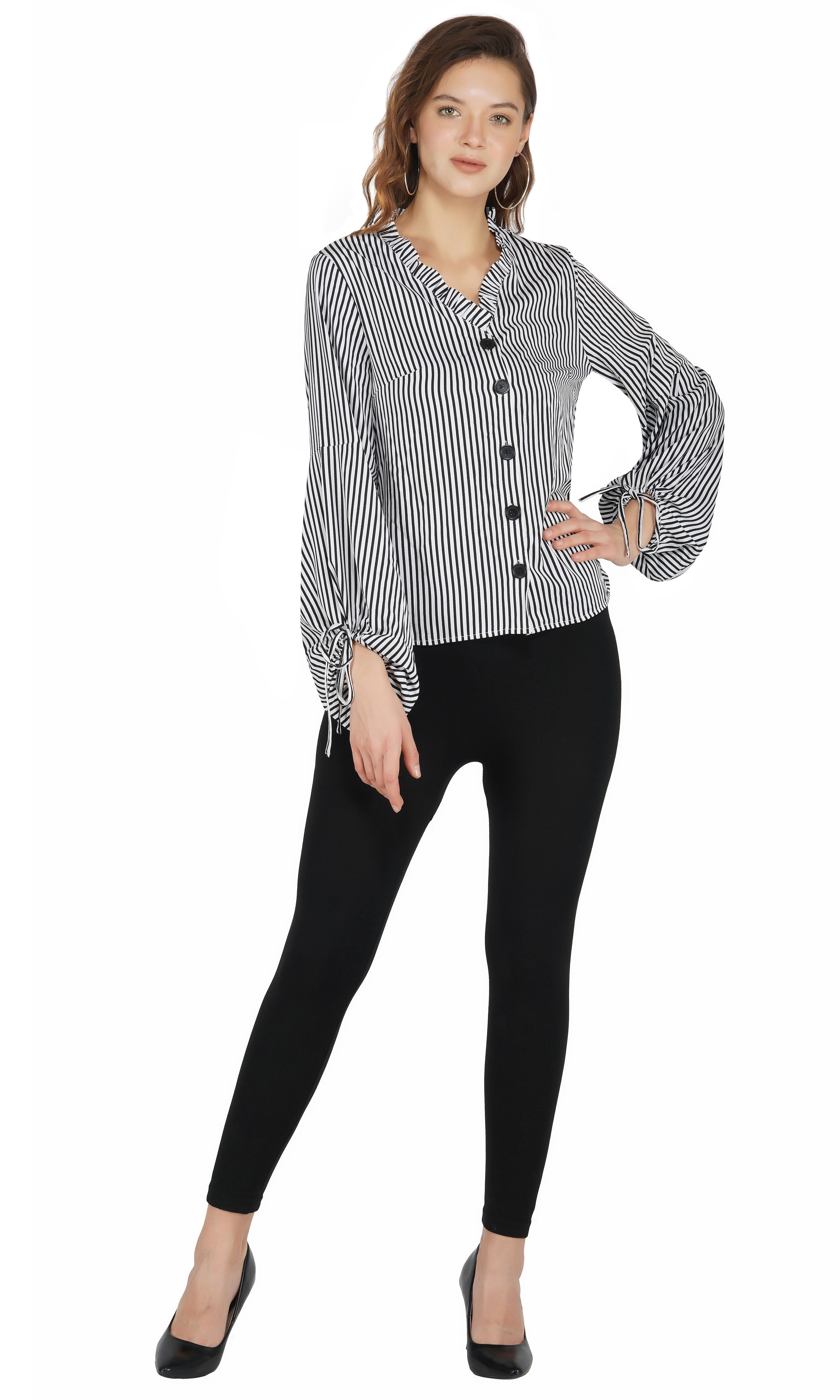 Essque Black & White Stripe Top