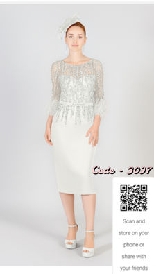 model in off white dress