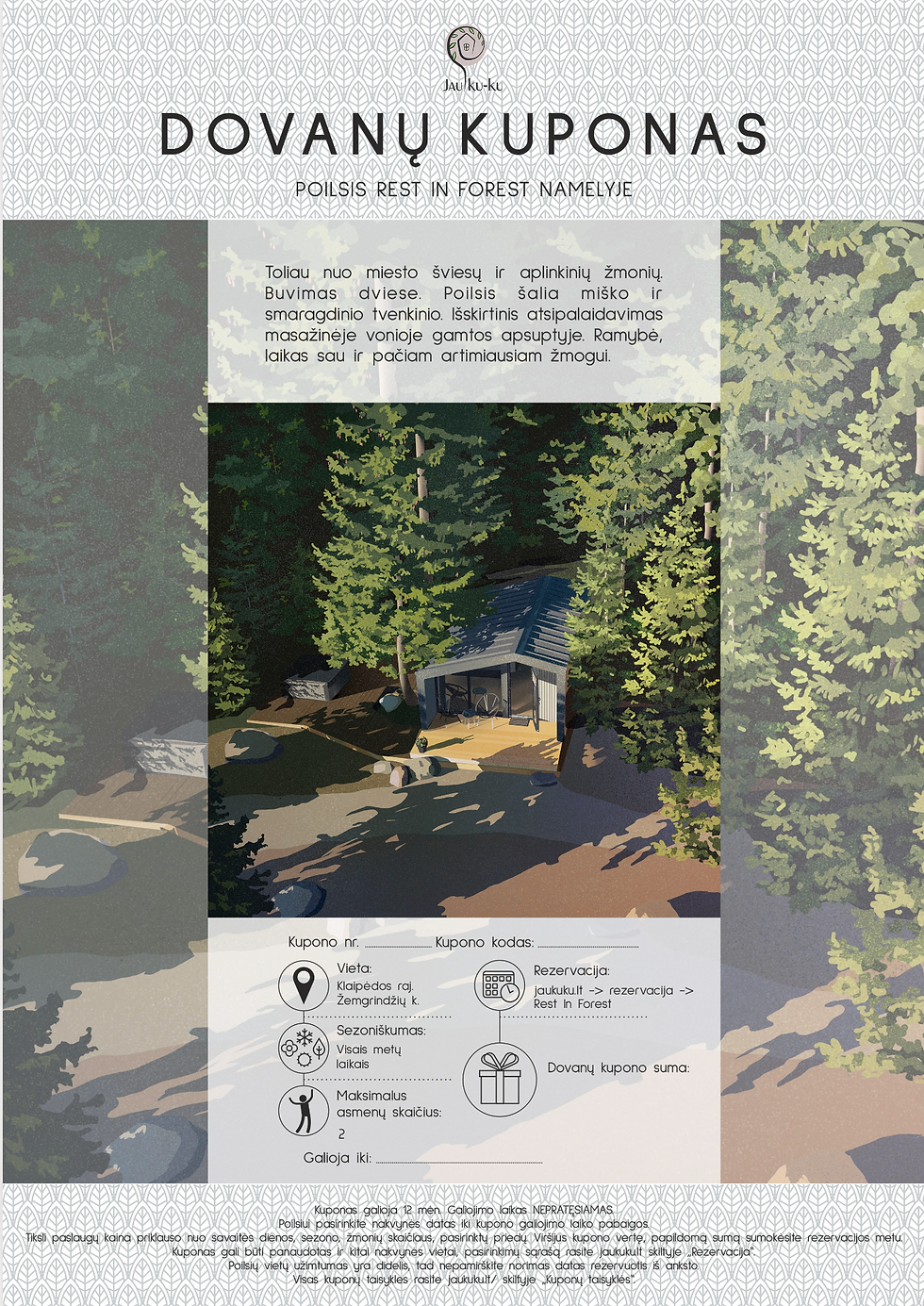 Thumbnail: COUPON - overnight stay in Rest in Forest water house with massage bath