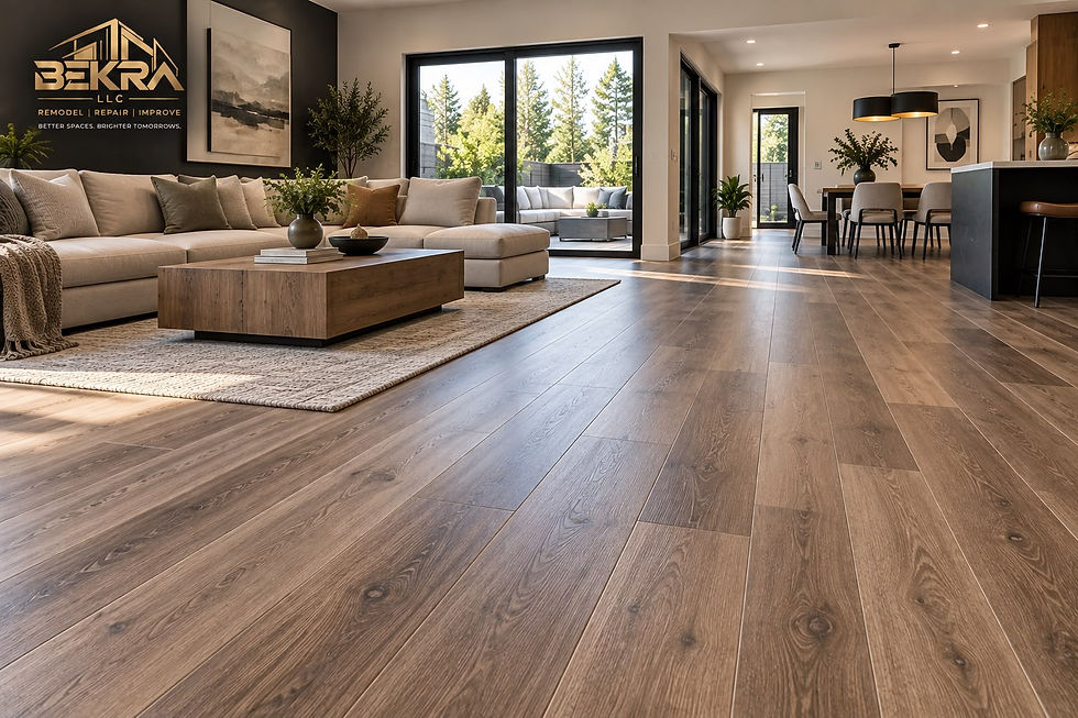 Professional flooring installation in a remodeled home
