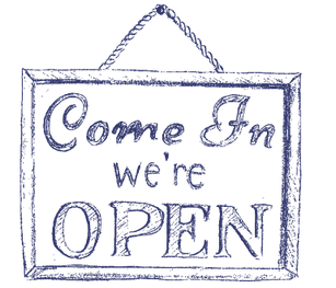 Open Signboard Sketch