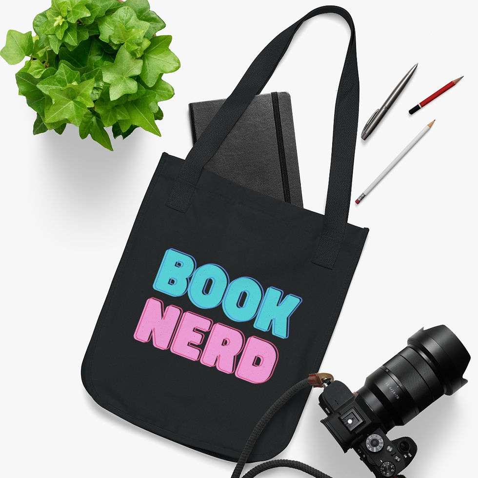 Thumbnail: Book Nerd Organic Canvas Tote Bag