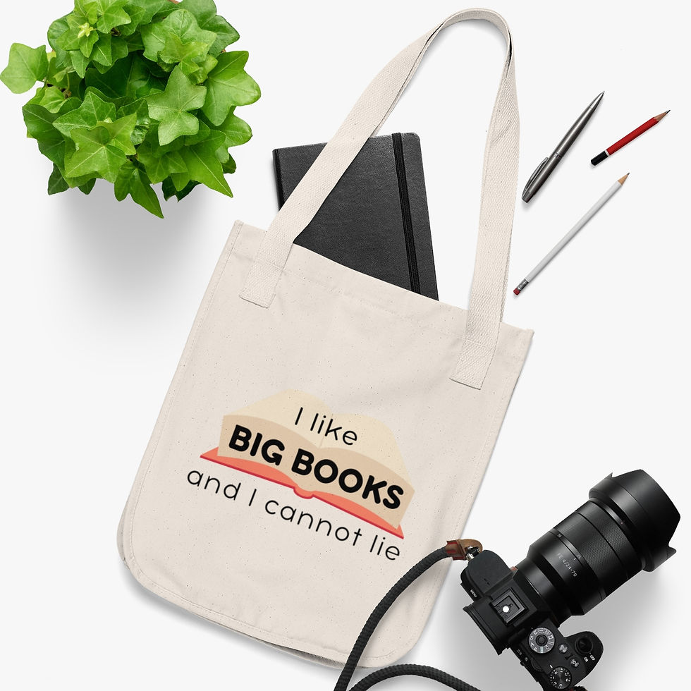 Thumbnail: I like BIG BOOKS and I cannot lie Organic Canvas Tote Bag