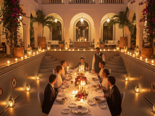 Dinner in an empty pool