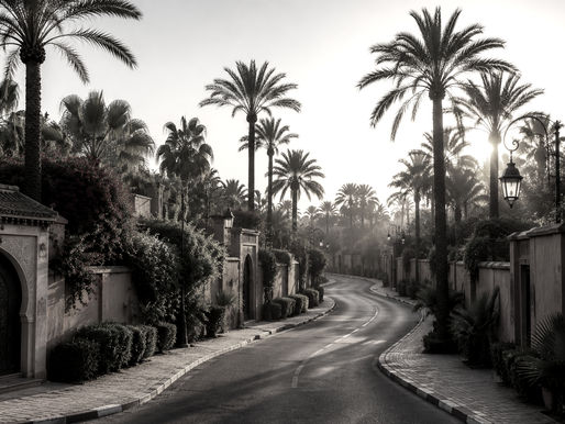 Sunlit morning Palmeraie Marrakech