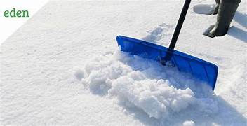 team in shoveling snow.