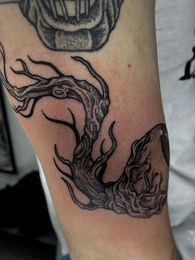 black and grey tattoo, done by tattoo artist Josh White in Cape Town