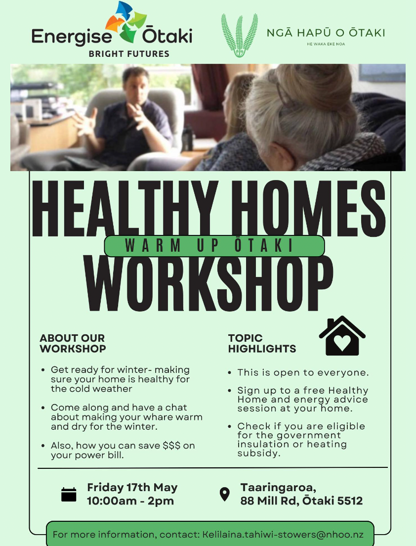 Warm Up Ōtaki Healthy Homes Workshop