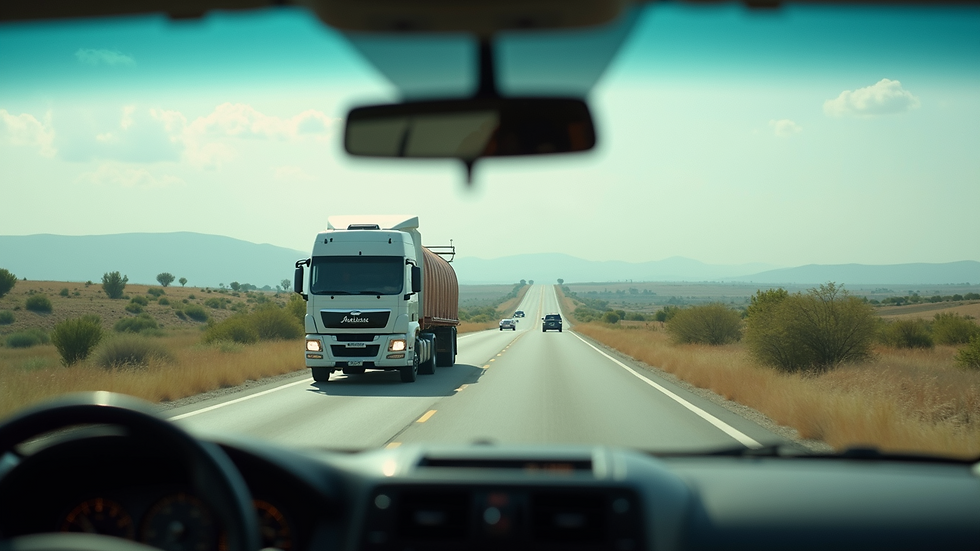 Vista de un camión de carga en una carretera