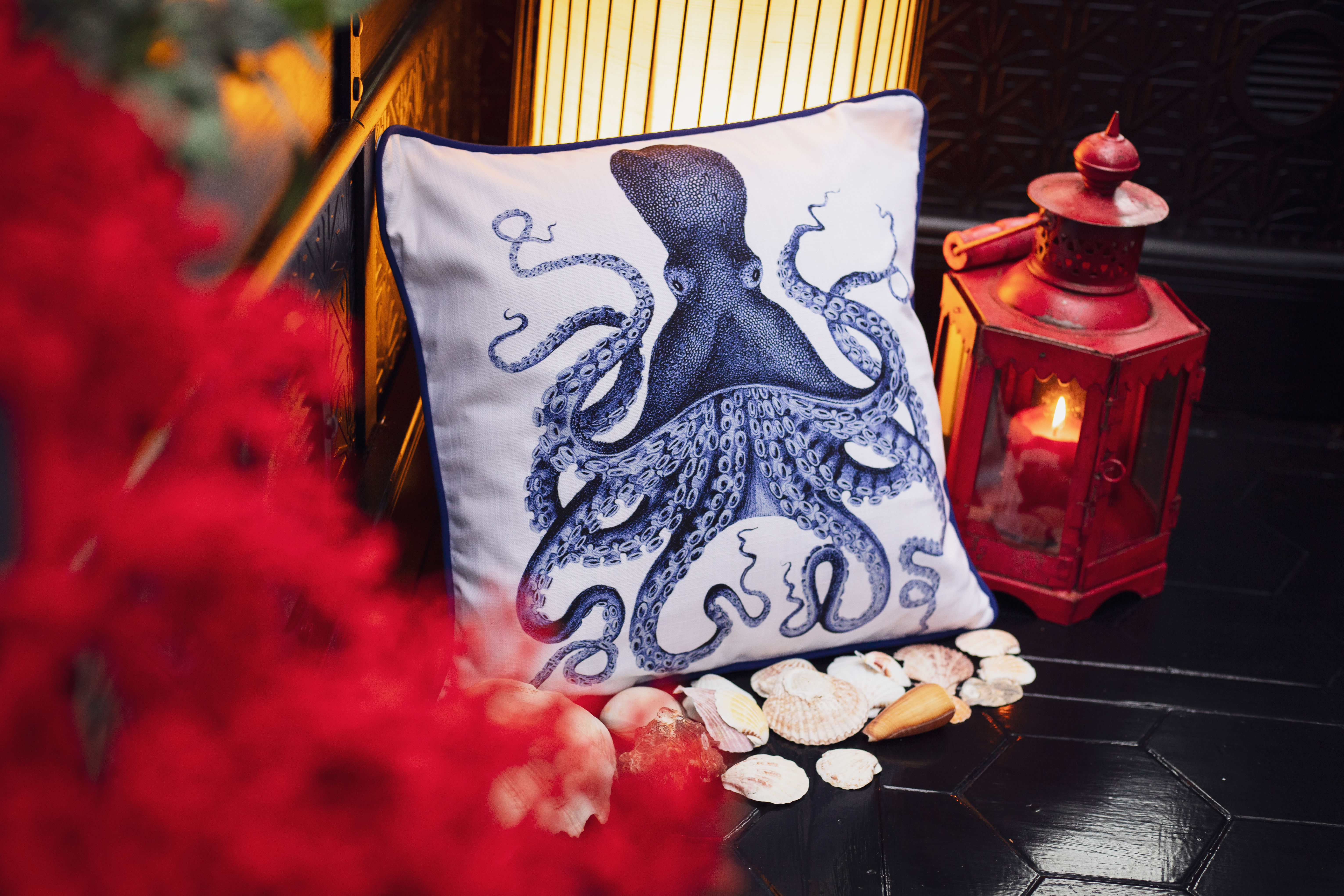 Cuscino Decorativo Polpo Blu