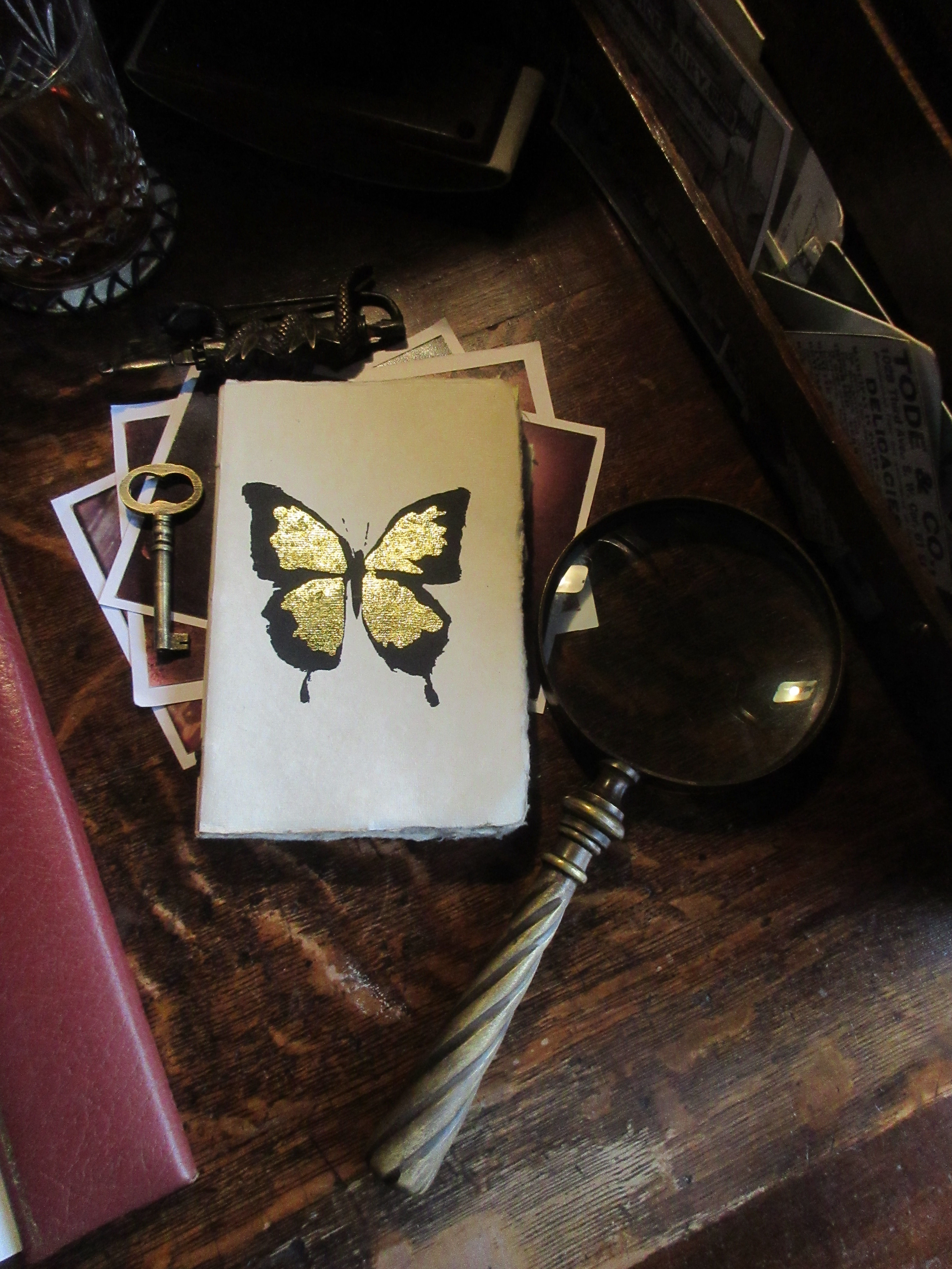 Golden Butterfly Parchment Book