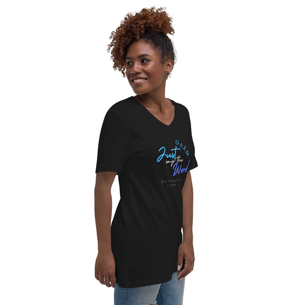 Thumbnail: Just Say the Word: Unisex Short Sleeve V-Neck T-Shirt