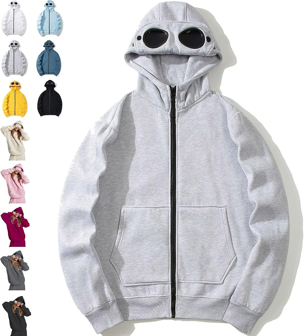 Thumbnail: Hoodie with Eye Mask, Travel Hoodie, Zipper Closure, Unisex, for Travel, Office