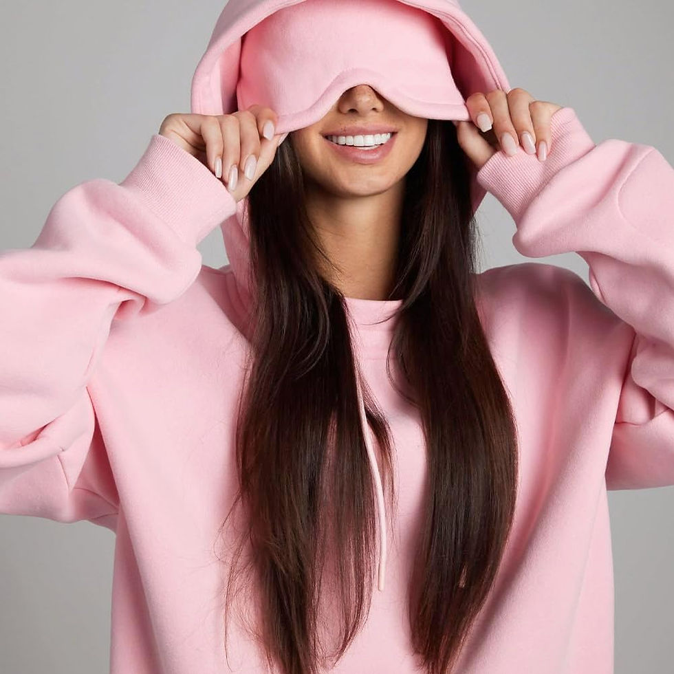 Thumbnail: Hoodie with Eye Mask, Travel Hoodie, Zipper Closure, Unisex, for Travel, Office