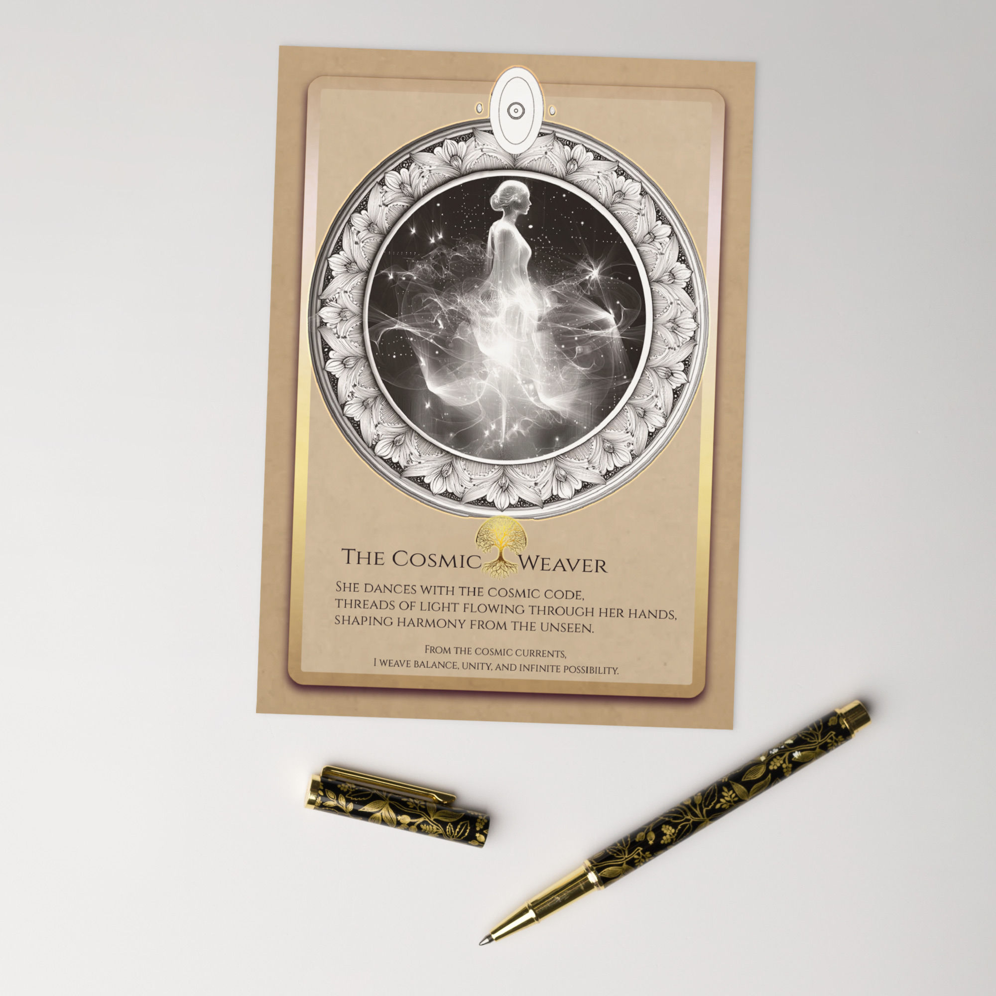 The Cosmic Weaver – Greeting Card with Envelope