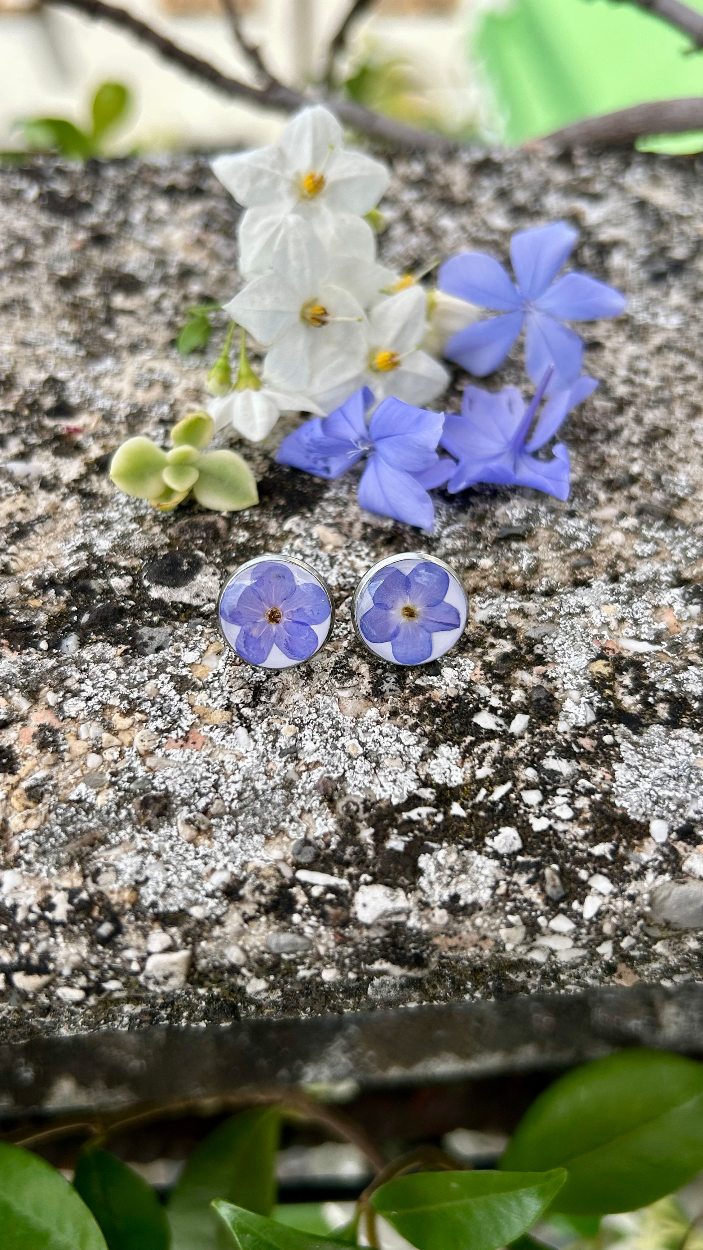 Orecchini con Nontiscordardimè