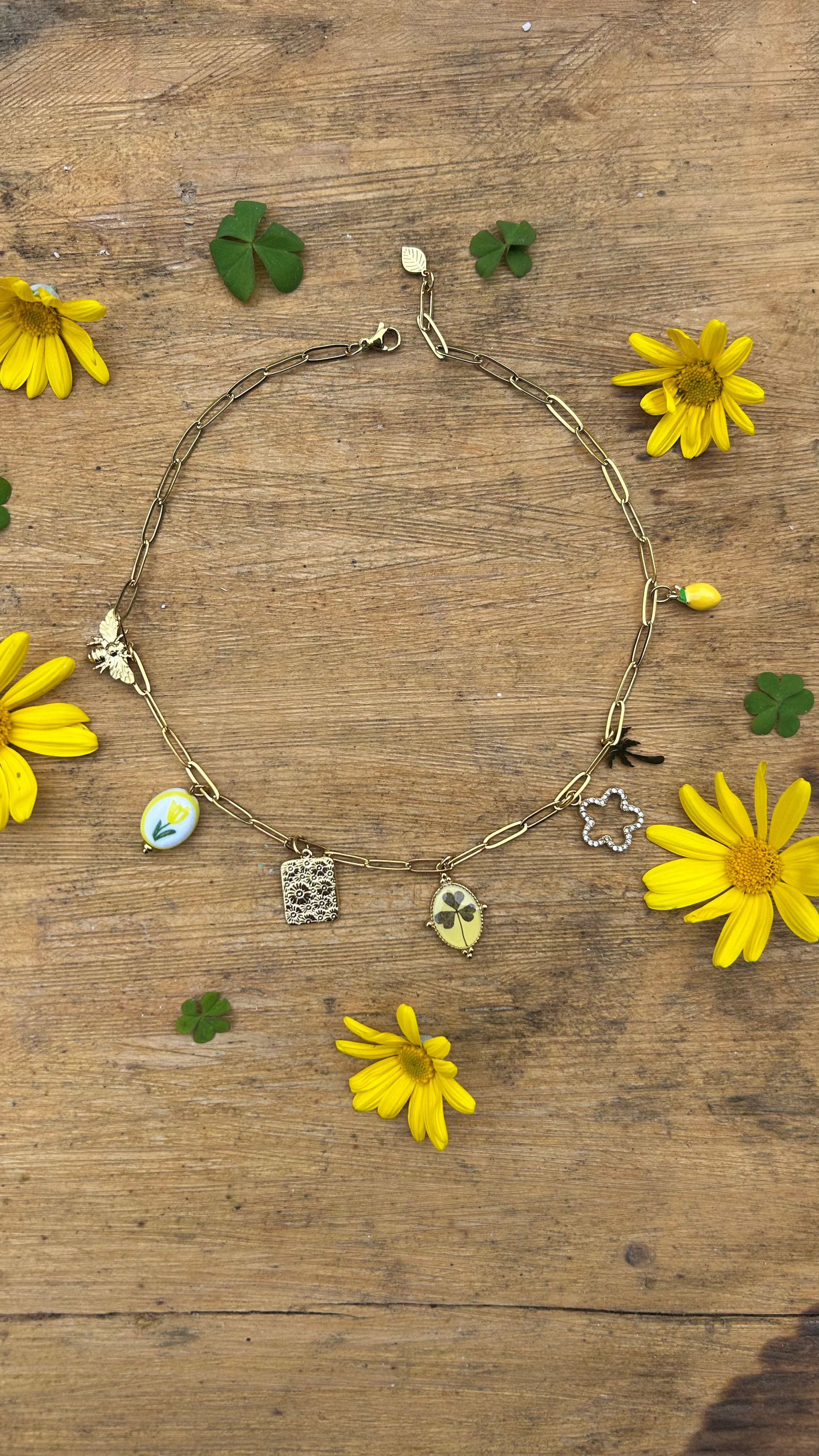 Collana charms Trifoglio