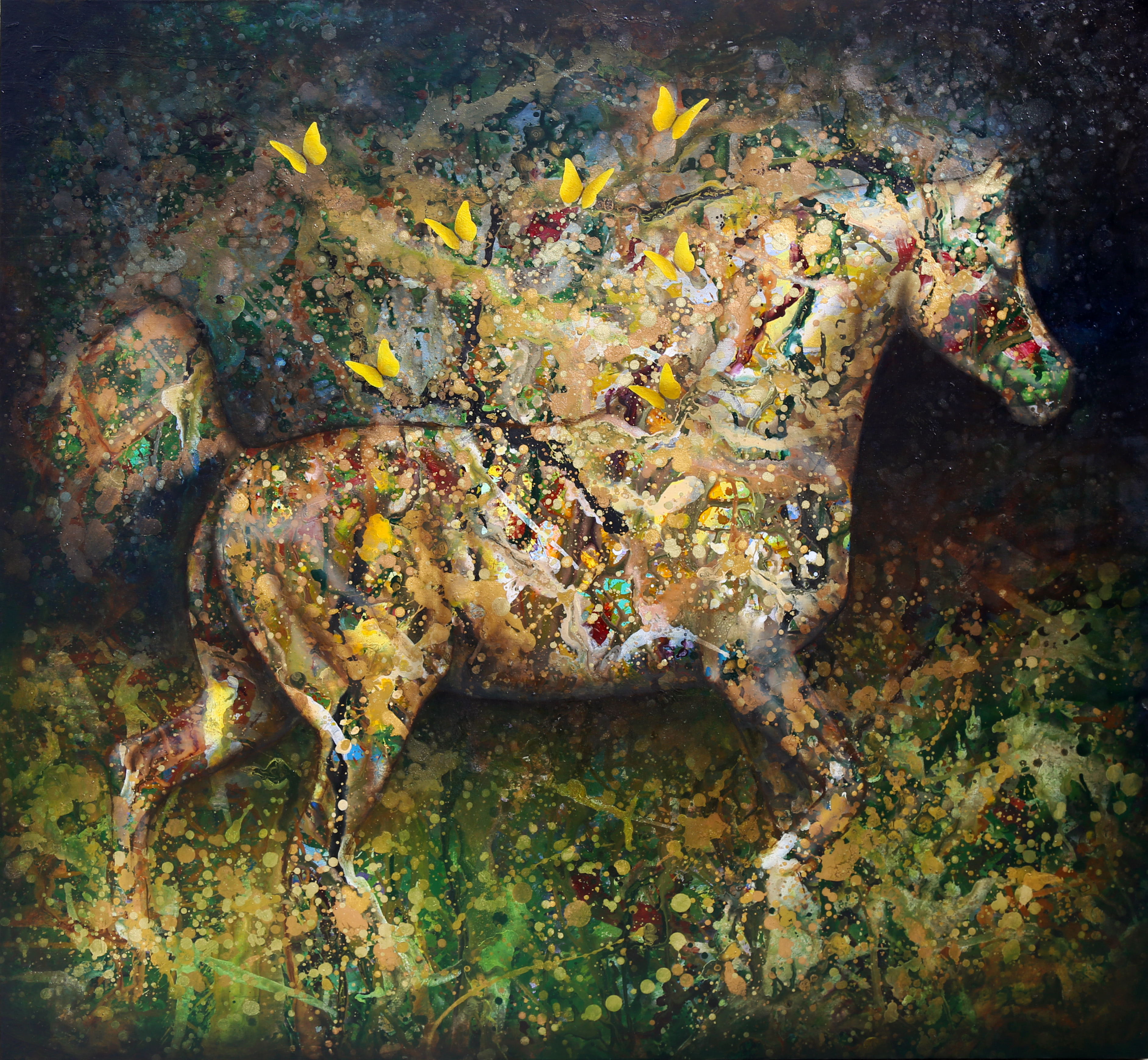 Cavalo com Borboletas