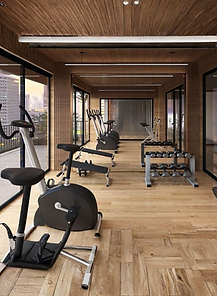 Gimnasio con vista panoramica en Entre Rios 3003 Providencia, preventa de departamentos de lujo