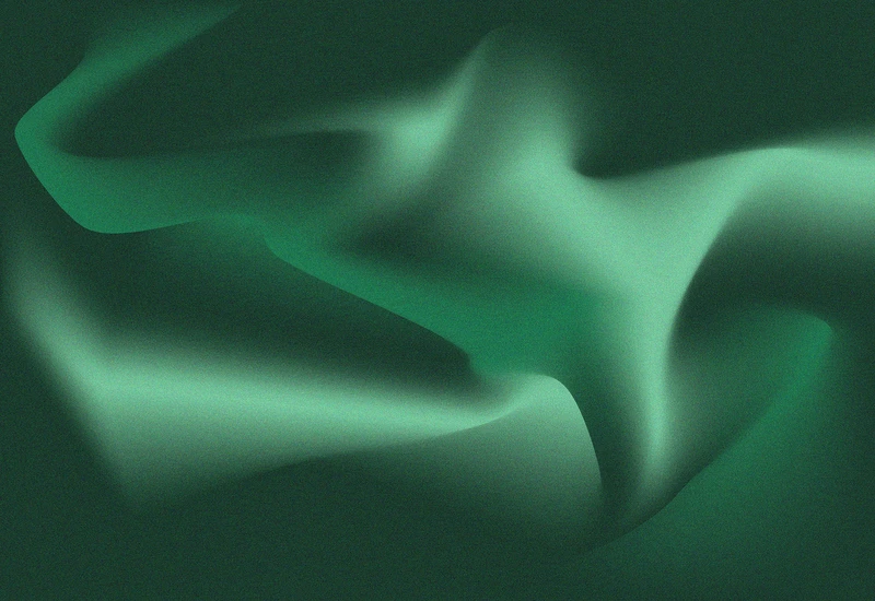 Abstract green gradient background with smooth, flowing shapes and subtle highlights.