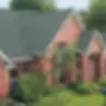New green roof on a brick house