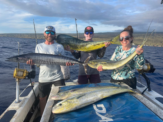 good day on the water fishing on the big island of Hawaii