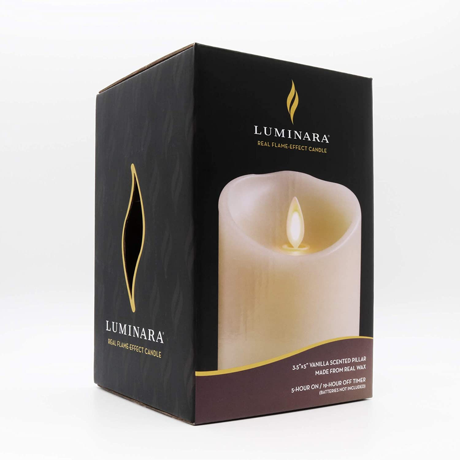 Luminara Flameless Pillar Candle - Moving Flame vanilla scent