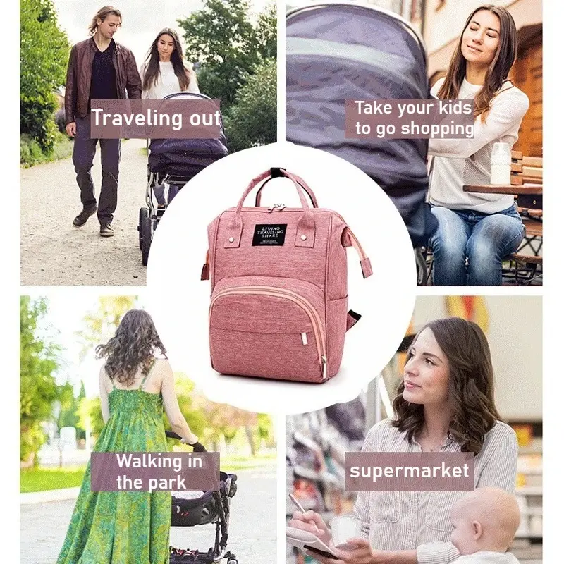 Miniatura: Nappy Backpack Diaper Bag Mummy Large Capacity Bags Mom Baby Multi-Function