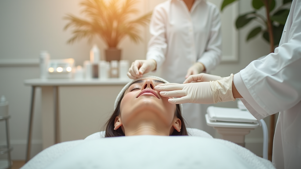 Eye-level view of a modern beauty treatment room with skincare equipment