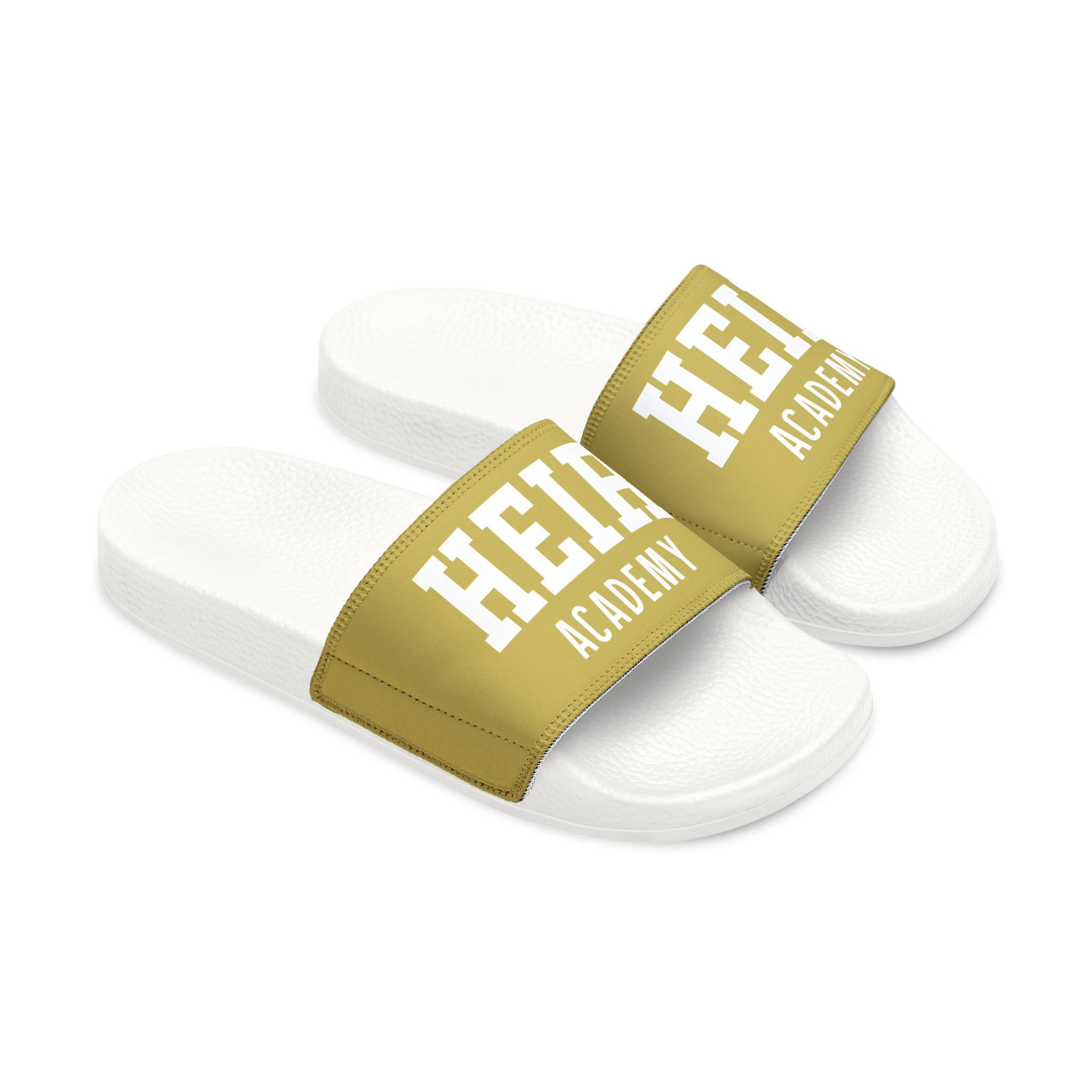 ***KIDS*** HEIR Academy Removable-Strap Slide Sandals - Gold + White