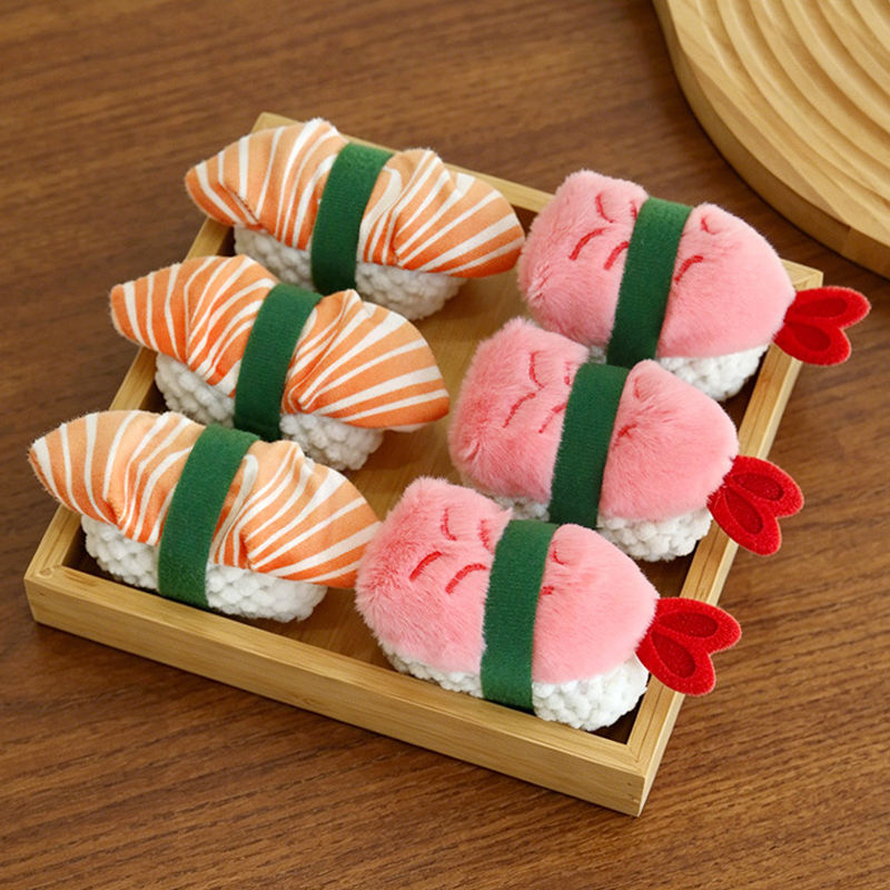 Sushi Cat Toys Catnip Crinkle Sound Cat Chew Bite Toys