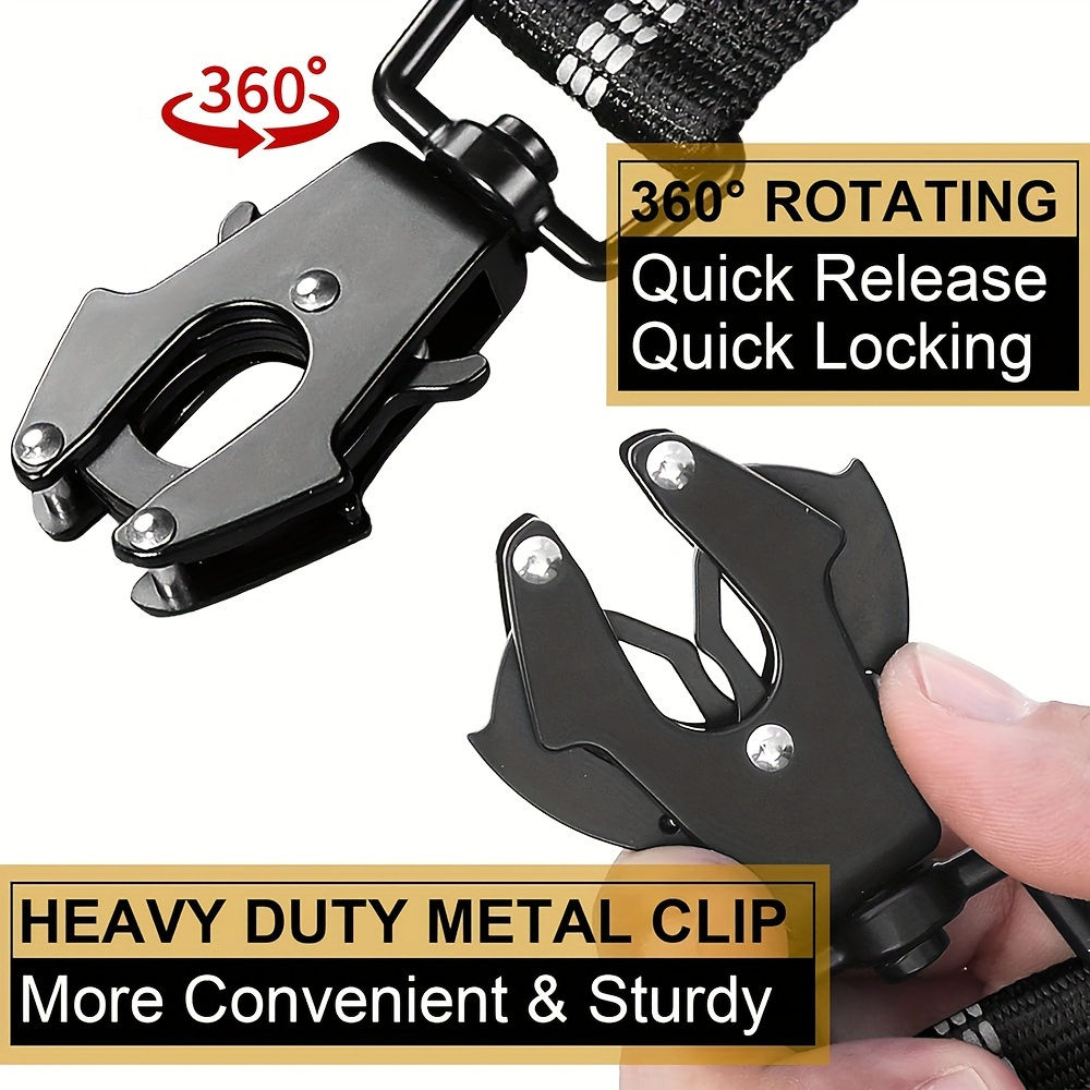 Heavy Duty Dog Leash with Elastic Bungee for Medium & Large Dogs - Shock Absorpt