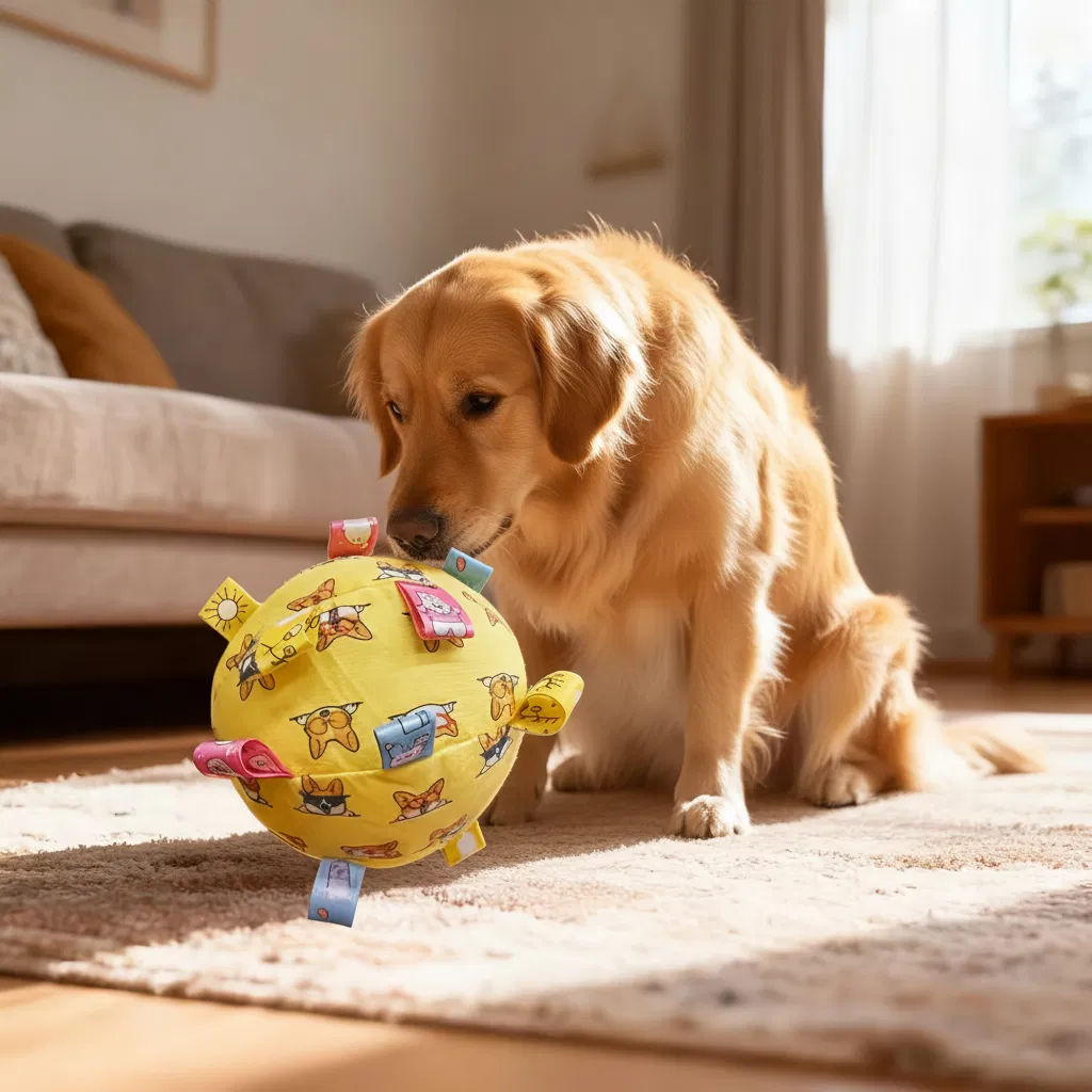 Dog Interactive Sound Ball Toy with Animal Patterns