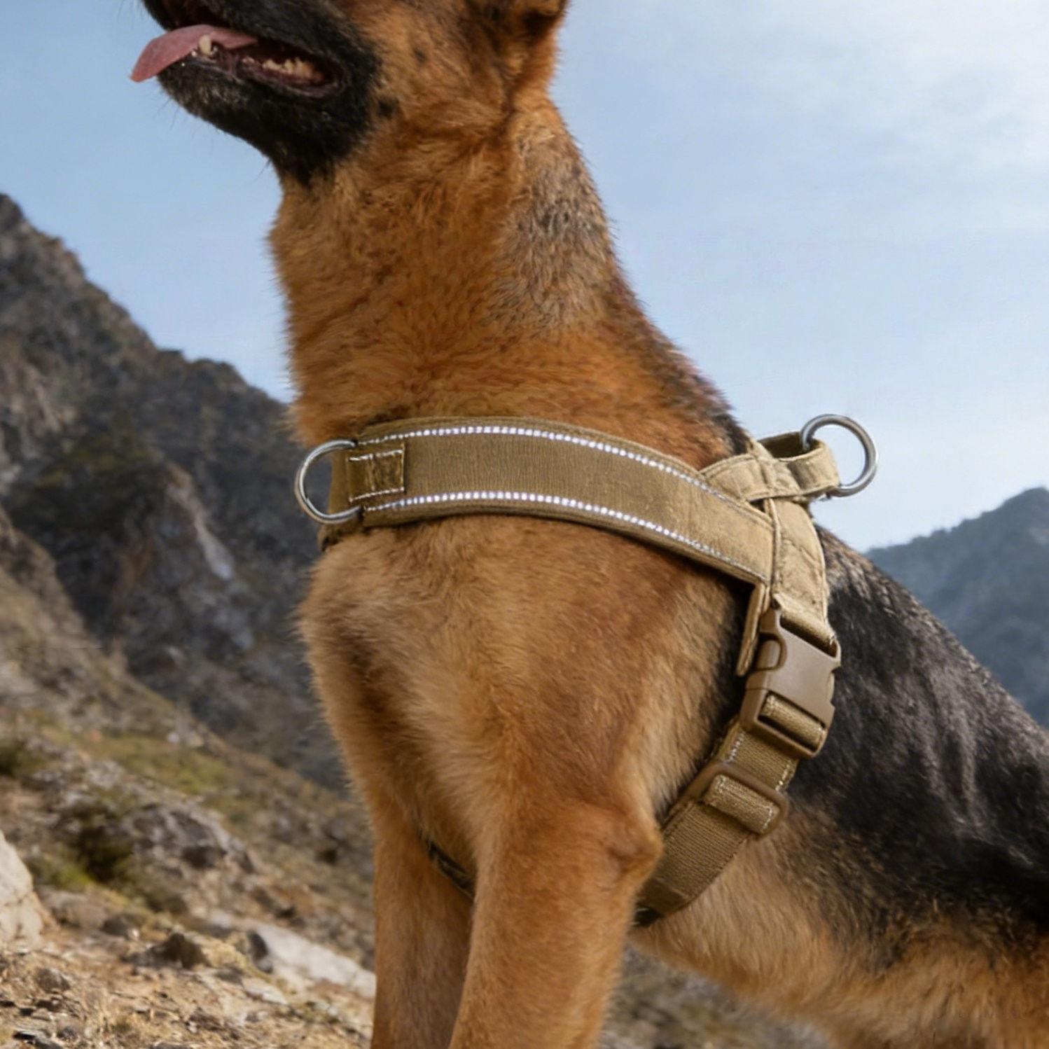 Tactical No-Pull Dog Harness for Large Breed: Heavy-Duty Vest with Reflective St