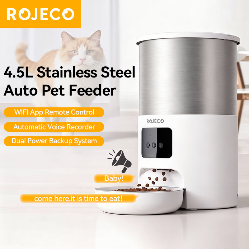 Automatic Cat Feeder Stainless Steel Pet Food Dispenser Smart