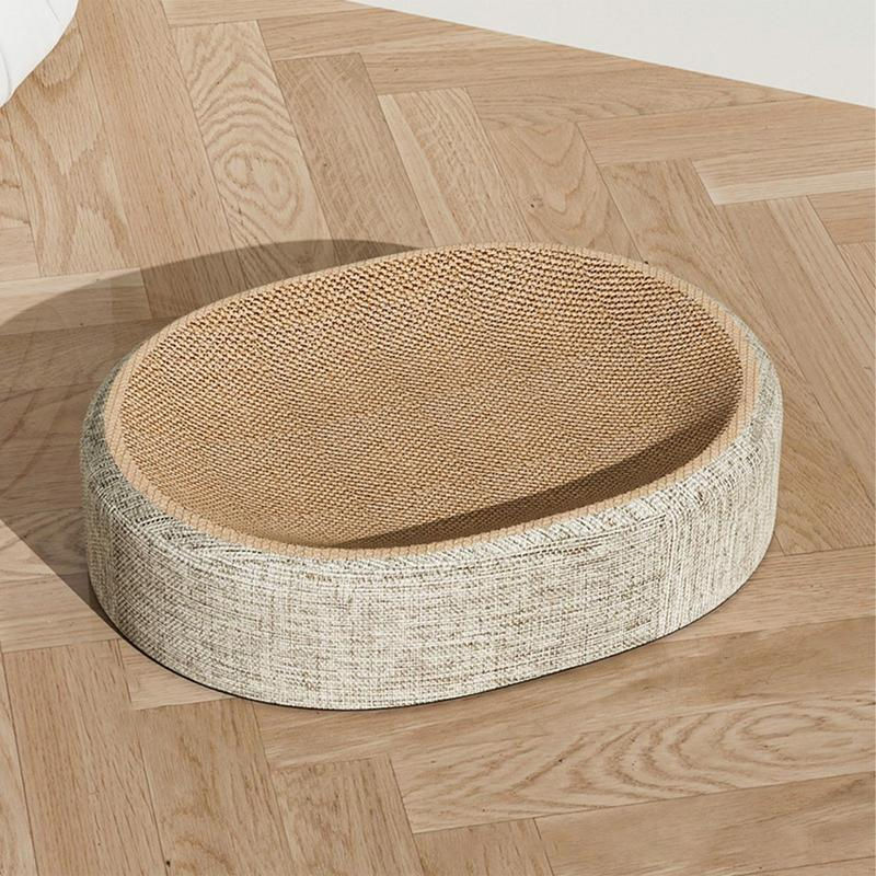 Oval Shape Scratch Pad For Cats Sisal Scratching Cat Bed
