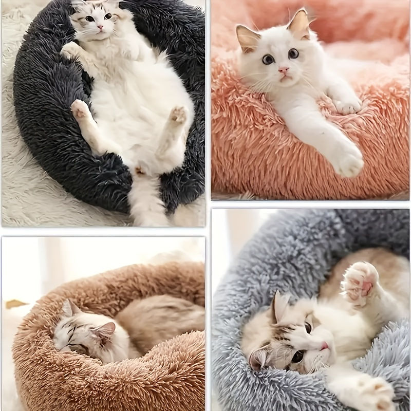 Comfortable Striped Plush Pet Bed