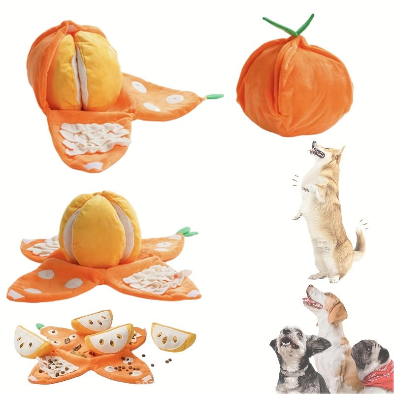 Hide and Seek Plush Dog Toys Orange Tangerine I