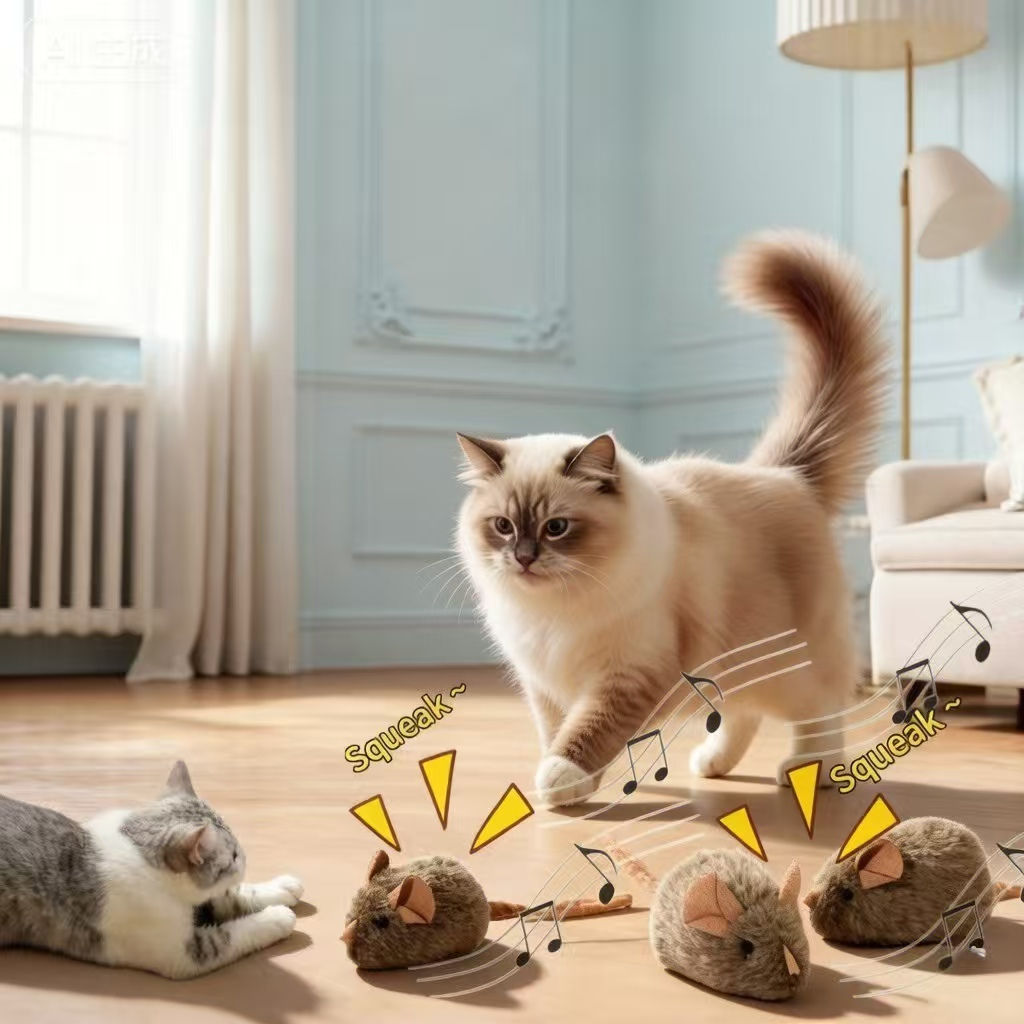 Interactive Simulation Mouse Cat Toy Automatic Sound Pet Toy Durable Bite-proof