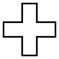 Symbole de croix, représentant les soins professionnels et l'expertise médicale proposés à la Clinique Vivance.
