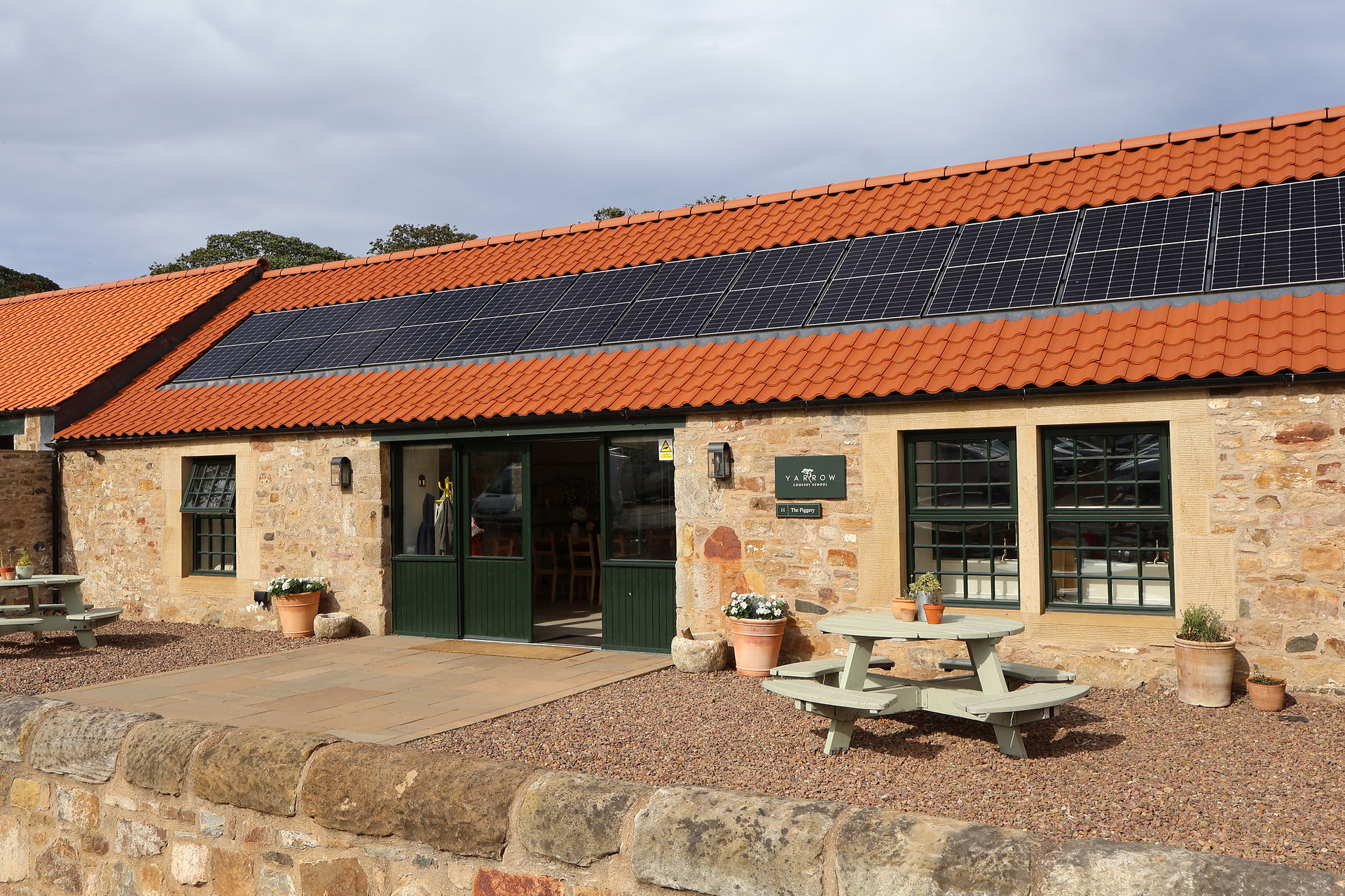 Yarrow Cookery School restored steading in East Lothian near Edinburgh