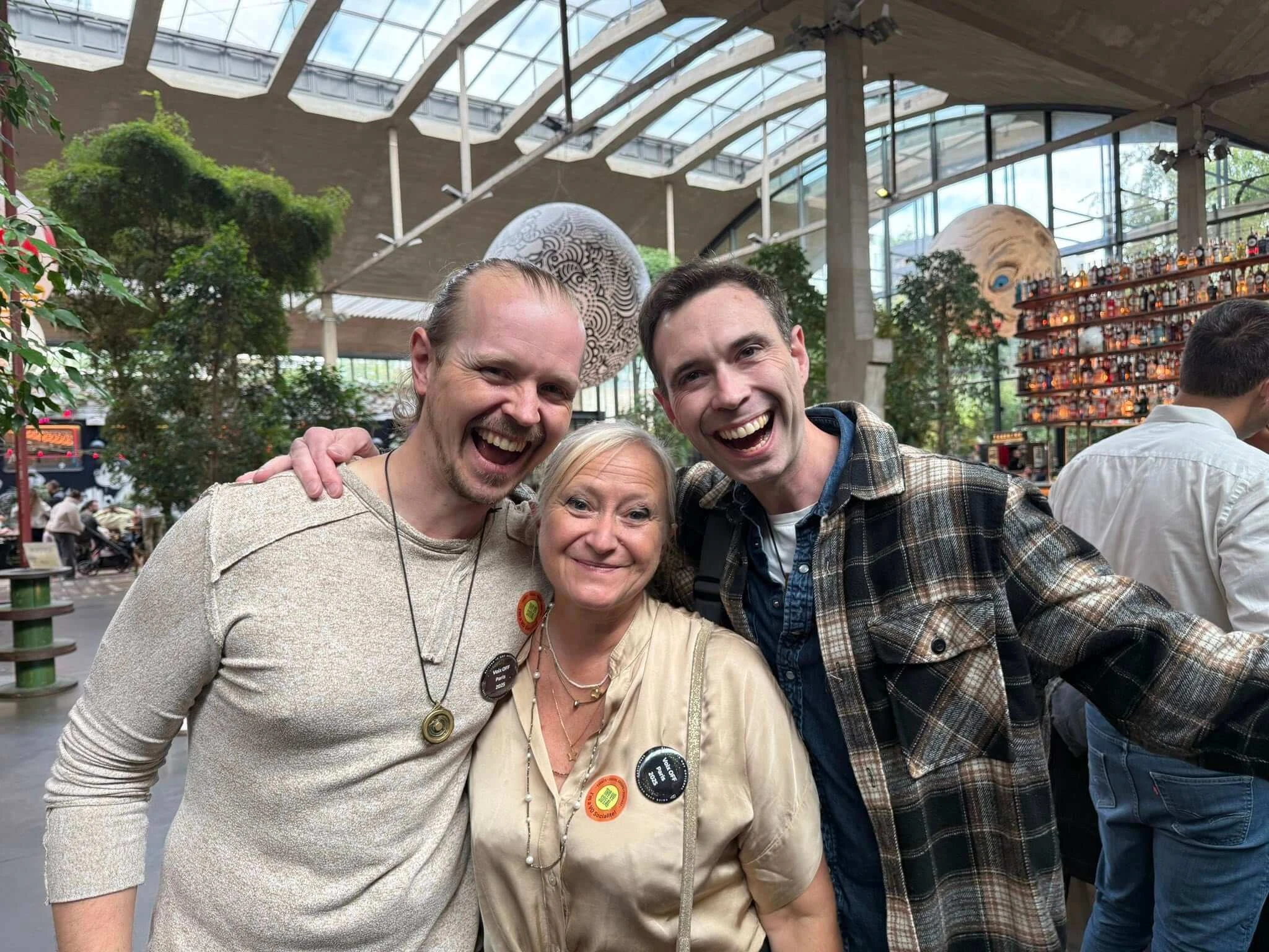 Ryan Highley, Nathalie Caso, & Laurent Garret au voice over social paris