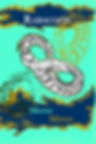 Image of book cover, second book in rabacoon trilogy, Mirror Mirror.  Two Iconic images of rabacoons swirling around each other.