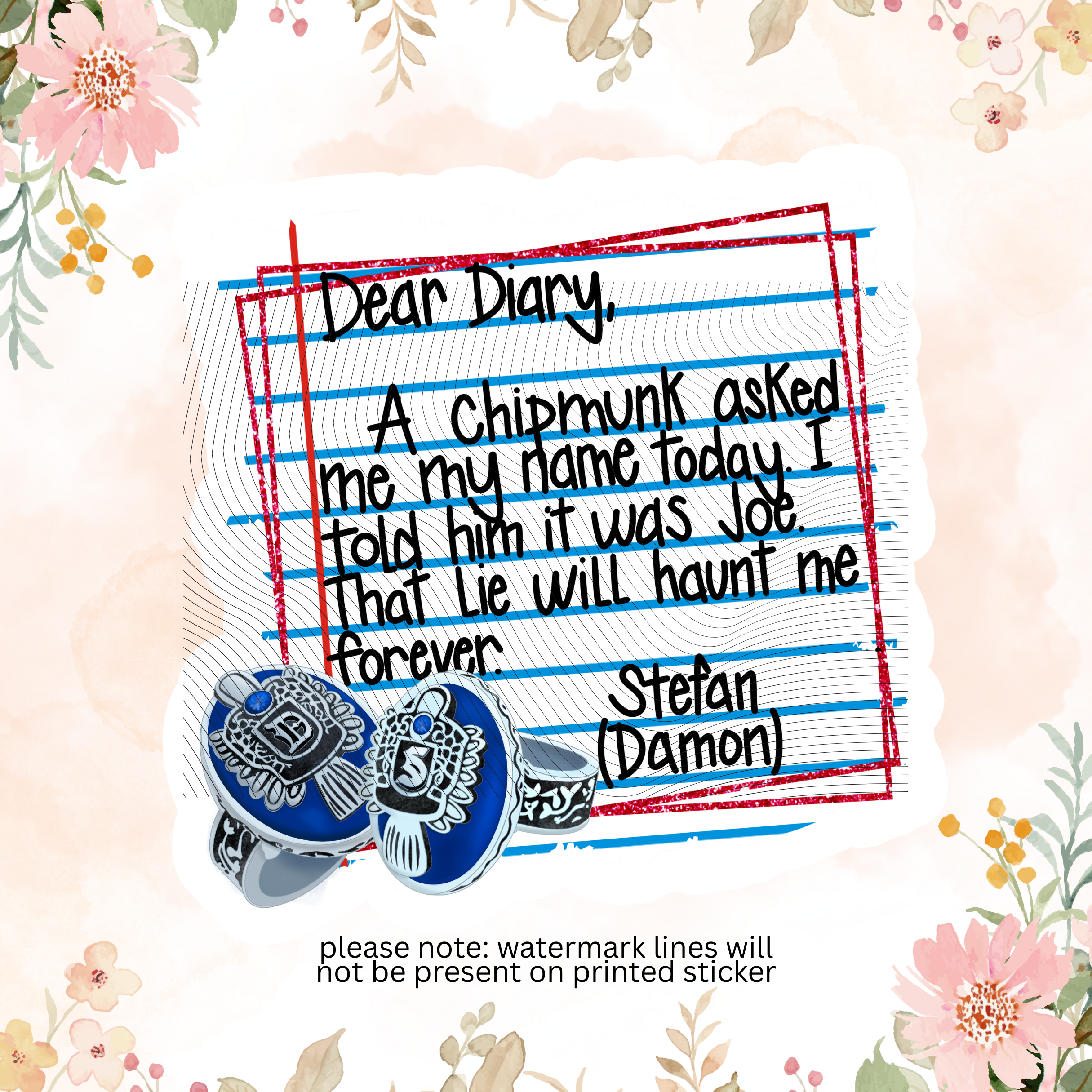 dear diary sticker