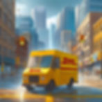 "DHL and Canpar couriers loading packages in Calgary, emphasizing their efficient collaboration."